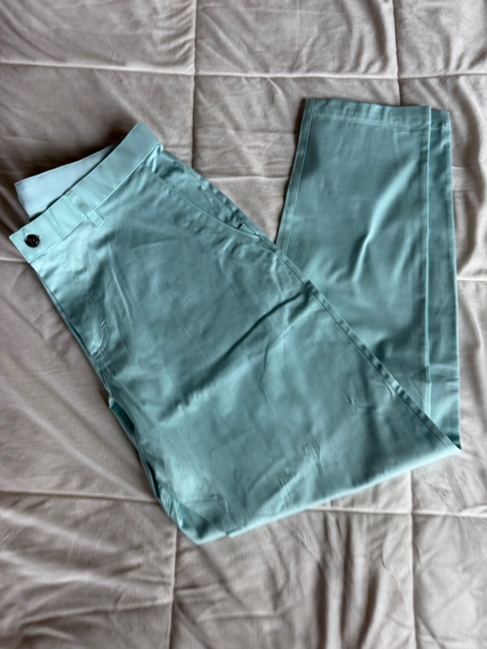 Fabletics Men's Slim Dress Pants in Mint Blue